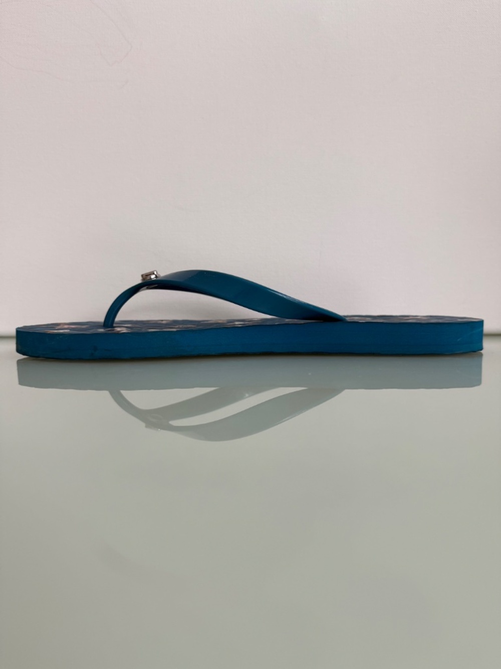 Coach Abbigail Flip Flop Sandals Teal Blue Star Detail Size 7/8 - Picture 7 of 14